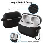 Protective Silicone AirPods Pro Case with hook Black Color - Image 3