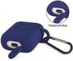 Protective Silicone AirPods Case with hook Dark Blue Color - Image 2