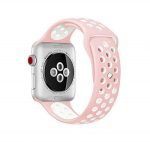 Bracelet silicone 42mm For Apple Watch Pink & White Color - Image 2