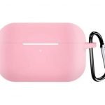 Protective Silicone AirPods Pro Case with hook Pink Color
