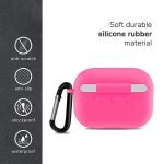 Protective Silicone AirPods Pro Case with hook Hot Pink Color - Image 3