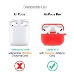 Protective Silicone AirPods Pro Case with hook Red Color - Image 3
