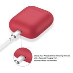 Protective Silicone AirPods Case separate head Dark Red Color - Image 2