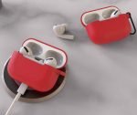 Protective Silicone AirPods Pro Case with hook Red Color - Image 6