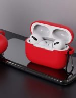 Protective Silicone AirPods Pro Case with hook Red Color - Image 5