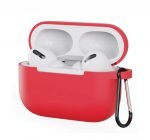 Protective Silicone AirPods Pro Case with hook Red Color