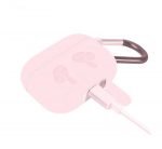 Protective Silicone AirPods Pro Case with hook Sand Pink Color - Image 4
