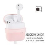 Protective Silicone AirPods Case separate head Light Pink Color - Image 2