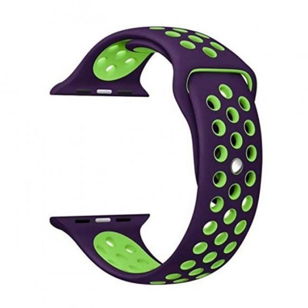 sezt-bshd-600x600 Bracelet silicone 42mm For Apple Watch Purple & Green Color - Image 1