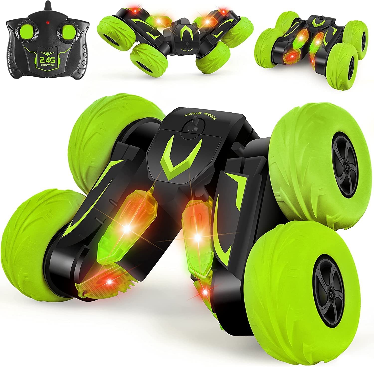 71mFbJPI0WL._AC_SL1500_ Stunt Car With USB Charger & Remote-SY005 - Green - Image 1