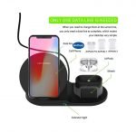 N30 Wireless Charger 3 in 1 Fast Charging with for Apple iWatch/AirPods Series/iPhone 12/11/ Max/XR/XS/X/ 8/ Galaxy S20/ S10/ S9/ Note10/ Note 9 & More - Black - Image 3