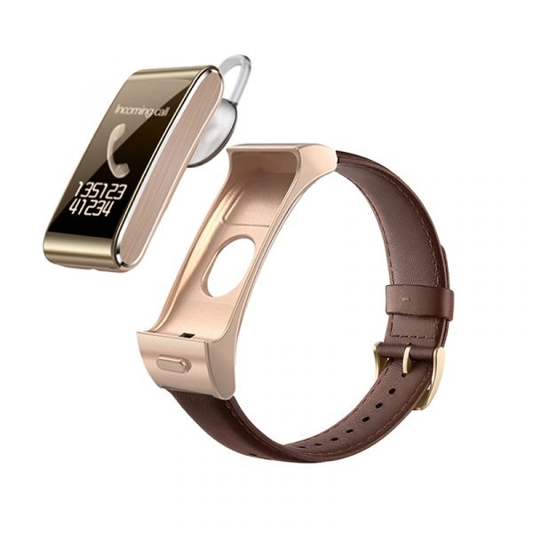 B3 Smart Watch & Bluetooth Earphone together - touch screen compatible with Android & ios Gold Color