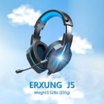 ⁦سماعة رأس ERXUNG - j5 للألعاب مضيئة - للموبايل والبلاى ستيشن والكمبيوتر بميكروفون واضاءة ليد  - صوت محيطي مجسم⁩ - الصورة ⁦7⁩