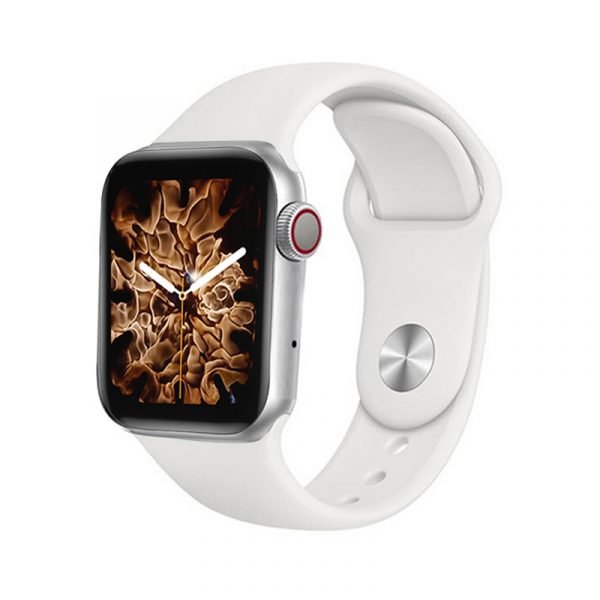 MC57 Smart Watch 40MM-SERIES 6 - Full touch screen- supports Arabic language - measures blood oxygen, heart rate, blood pressure, call and message alerts, compatible with Android and IOS, Silver Color