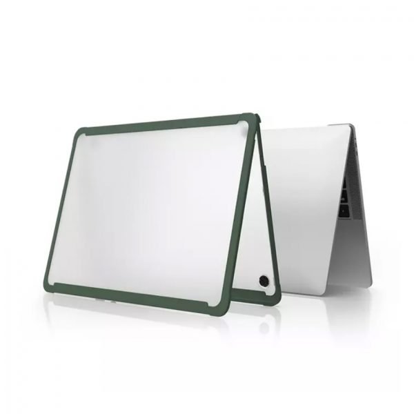 WiWU Protective Cover TPU Frame & Thin Hard Shell 360 Protection For Macbook Pro13 inch 2018 model A1989 – A1706 - A1708 - A2159 - Green