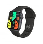FK88 Smart Watch 44MM-SERIES 6 - Full Touch Screen, All watch Buttons Work with 2 Fabric & Silicone Straps, Support Arabic language, compatible  Android & IOS, Black Color