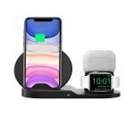 N30 Wireless Charger 3 in 1 Fast Charging with for Apple iWatch/AirPods Series/iPhone 12/11/ Max/XR/XS/X/ 8/ Galaxy S20/ S10/ S9/ Note10/ Note 9 & More - Black