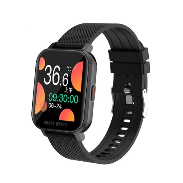 MT28 Smart Watch with Body Temperature-Oxygen level-Measures heart rate-Blood pressure - Calls & Messages Compatible with Android and iOS Black Color