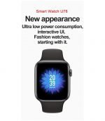 U78 Smart Watch with Body Temperature-oxygen level-heart rate-Blood pressure-Massages & Calls Supports the Arabic language Compatible with Android and iOS Black Color - Image 2