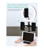 ⁦حامل ثابت لسطح المكتب وحلقة اضاءة دائرية للبث المباشر والتصوير الاحترافي قابل للتعديل مع استدارة 360 درجة مع 3 حوامل للموبايل⁩ - الصورة ⁦6⁩