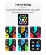 FK88 Smart Watch 44MM-SERIES 6 - Full Touch Screen, All watch Buttons Work with 2 Fabric & Silicone Straps, Support Arabic language, compatible  Android & IOS, Black Color - Image 2