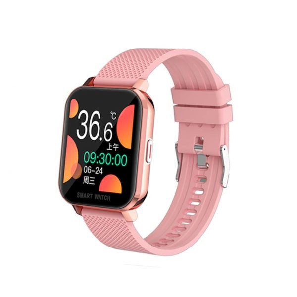 MT28 Smart Watch with Body Temperature-Oxygen level-Measures heart rate-Blood pressure - Calls & Messages Compatible with Android and iOS Pink Color