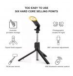 Selfie Stick & Tripod with Two LED light - Bluetooth for Taking the Photo - 70 cm Foldable - H831 - Image 3