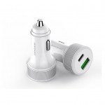 SENDEM Car Charger USB & Type C With Quick Charge 22.5W - White Color