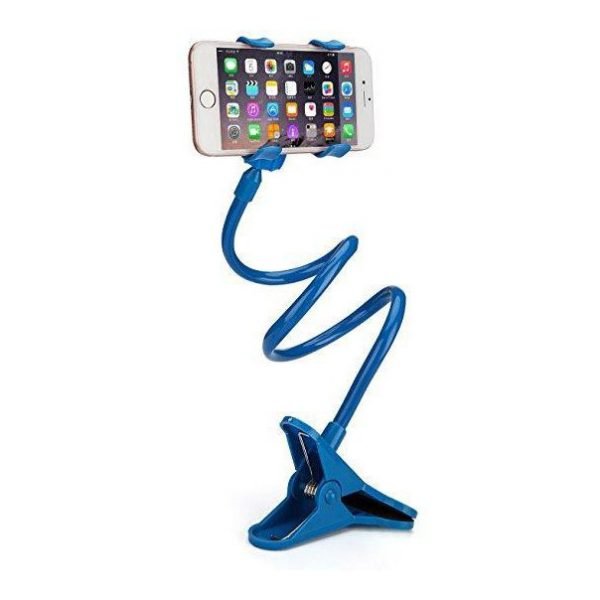 Flexible Mobile holder with clip compatible with all Mobile - A66 - Blue