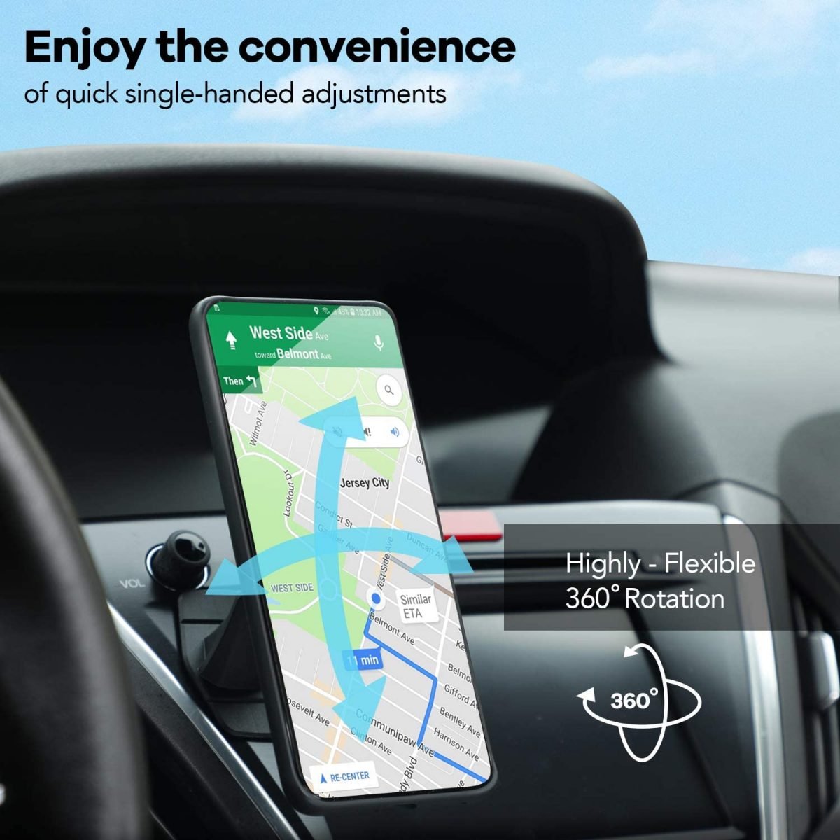 Car Magnet Holder for Mobile Phone - ZS-93 - Black - Image 3