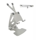 Desktop Stand For Mobile & iPad Foldable & Adjustable - B18 - Silver