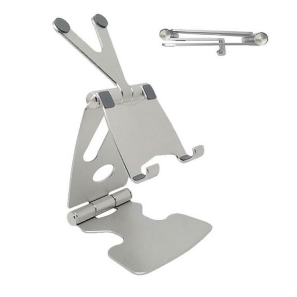 Desktop Stand For Mobile & iPad Foldable & Adjustable - B18 - Silver