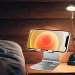 ⁦حامل مكتبي معدن للموبايل والايباد قابل للطي والتعديل في جميع الاتجاهات - AR-2 - فضي⁩ - الصورة ⁦7⁩
