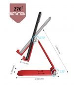 Desktop Stand For Mobile & iPad Foldable & Adjustable - AR-2 - Red - Image 4