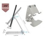 Desktop Stand For Mobile & iPad Foldable & Adjustable - B18 - Silver - Image 2