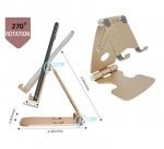 Desktop Stand For Mobile & iPad Foldable & Adjustable - B18 - Gold - Image 2