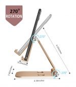 Desktop Stand For Mobile & iPad Foldable & Adjustable - AR-2 - Gold - Image 9