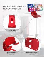 Desktop Stand For Mobile & iPad Foldable & Adjustable - AR-2 - Red - Image 6