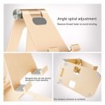 Desktop Stand For Mobile & iPad Foldable & Adjustable - AR-2 - Gold - Image 6