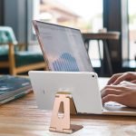 Desktop Stand For Mobile & iPad Foldable & Adjustable - AR-2 - Gold - Image 5