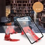Desktop Stand For Mobile & iPad Foldable & Adjustable - AR-2 - Red - Image 3