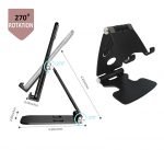 Desktop Stand For Mobile & iPad Foldable & Adjustable - B18 - Black - Image 2