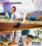Desktop Stand For Mobile & iPad Foldable & Adjustable - B18 - Black - Image 4