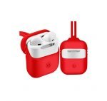 Silicone Protective Case with strap set for AirPods Red - UN-308 - Image 10