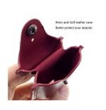 Protective case for Apple AirPods leather with hook Red - UN-301 - Image 4