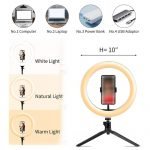 Desktop Stand for Live Stream 360 Degree Rotated LED Ring Light With Mobile Phone Holder - UN-206 - Image 2