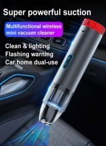 ⁦مكنسة كهربائية محمولة لاسلكية مع ضوء LED للسيارة والمنزل قابلة لإعادة الشحن - V6⁩ - الصورة ⁦3⁩
