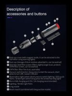 ⁦مكنسة كهربائية محمولة لاسلكية مع ضوء LED للسيارة والمنزل قابلة لإعادة الشحن - V6⁩ - الصورة ⁦15⁩