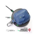 Protective case for Apple AirPods leather with hook Blue - UN-301 - Image 3