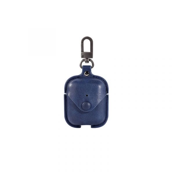 Protective case for Apple AirPods leather with hook Blue - UN-301
